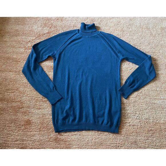 Zara  Turtleneck Sweater Long Sleeve turquoise Stretch Men’s Size S - Picture 1 of 5